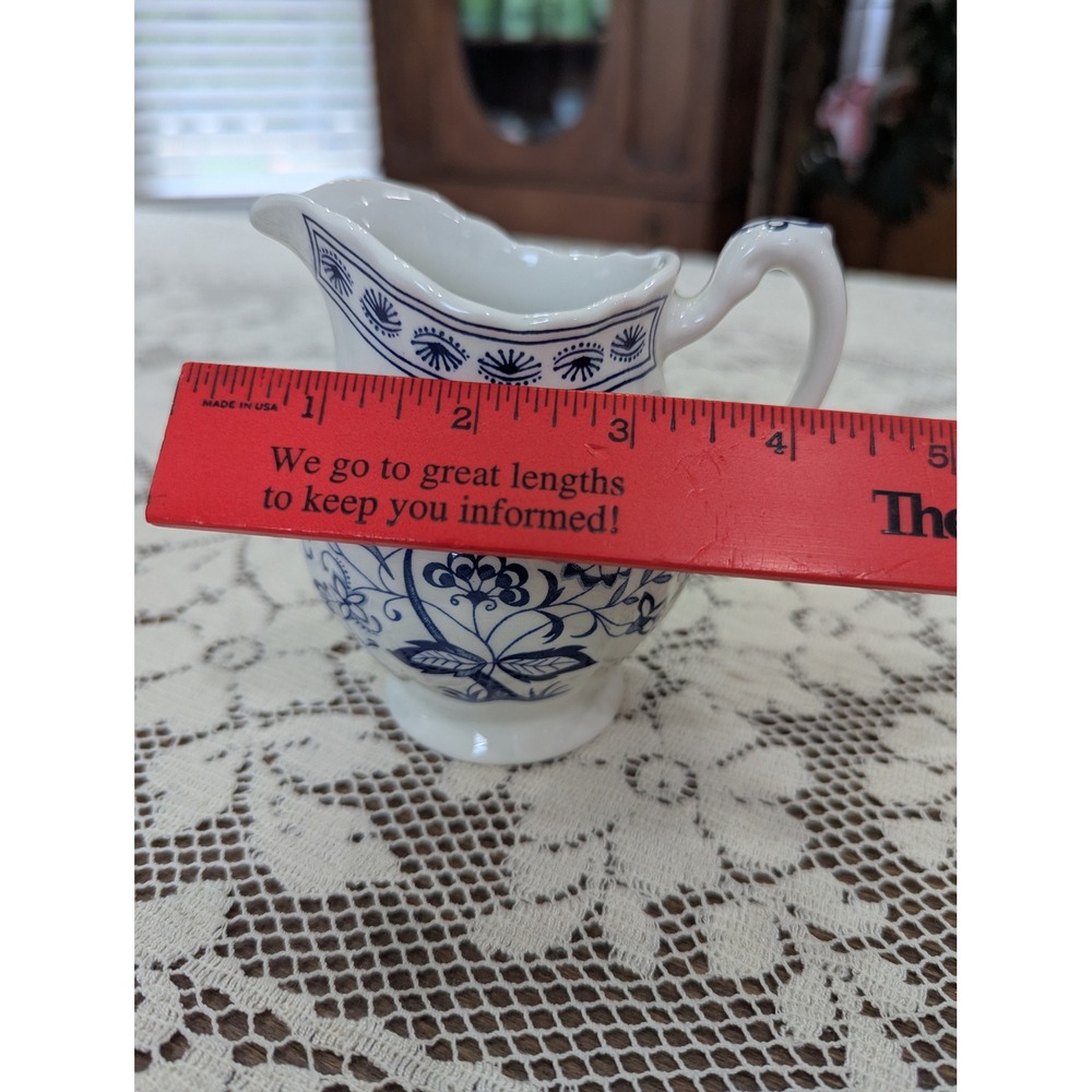 Vintage Creamer Small Blue J&G Meakin Blue Nordic Onion Pattern Ironstone - Picture 15 of 15